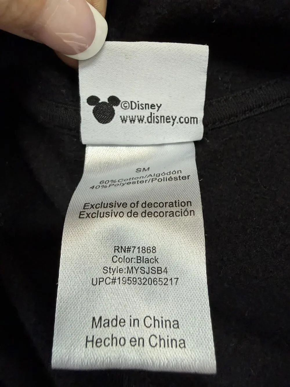 Disney Hoodie Juniors Small Black Mickey Mouse Floral Graphic Pullover Fleece
